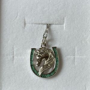 Sterling Silver Horse and Horseshoe Necklace